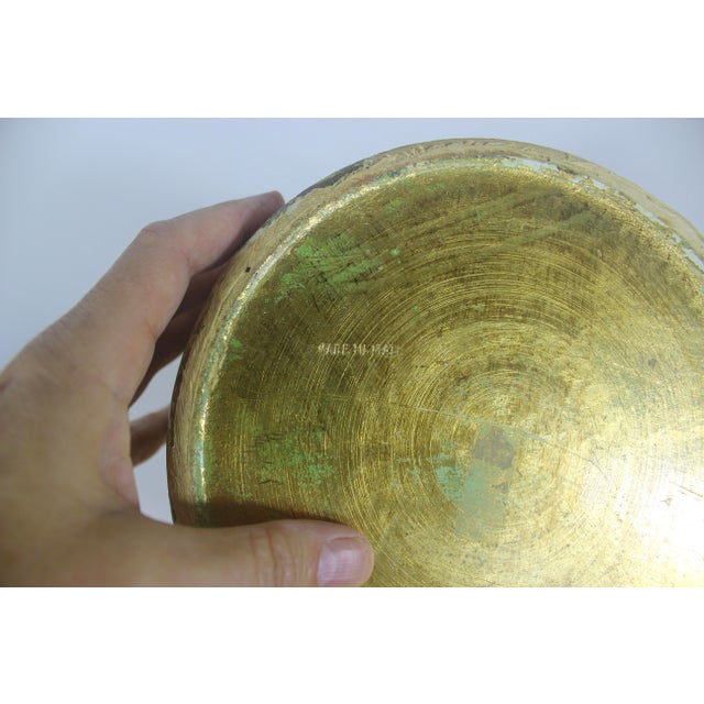 Vintage Italian Florentine Gilded Gilt Wood Waste Basket Gold Antique White For Sale - Image 12 of 13