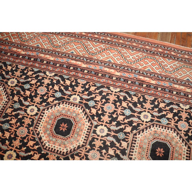 Terra Cotta Vintage Oversize Inspired Samarkand Rug For Sale - Image 8 of 12