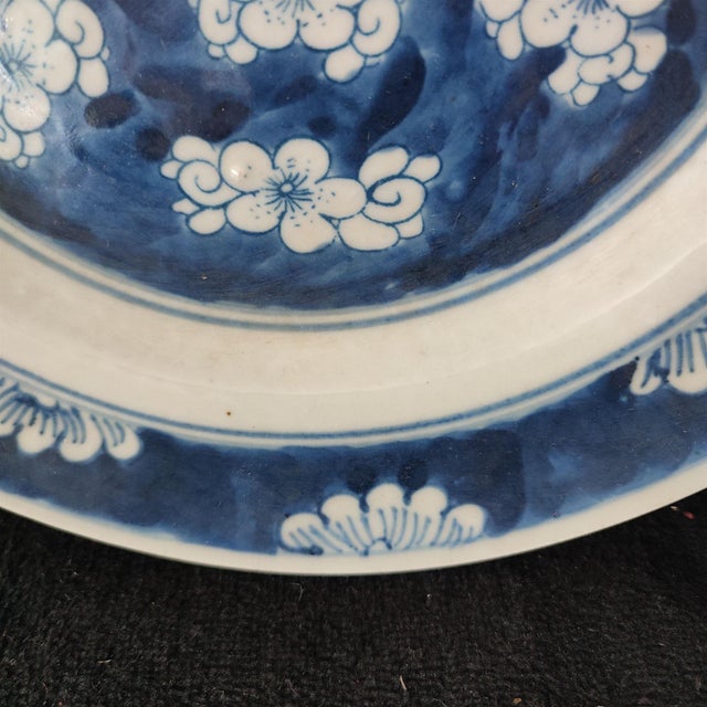 Chinese Ceramic Plate,Blue and White Porcelain Plate Hand Painted Plum Blossoms Pattern For Sale - Image 9 of 11
