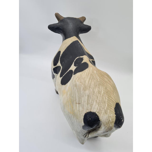 1970s Decorative Papier-Mâché Cow Figurine, 1970s For Sale - Image 5 of 13