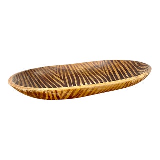 Vintage 1970s Handmade Kenyan Muhuhu Wood Bowl For Sale