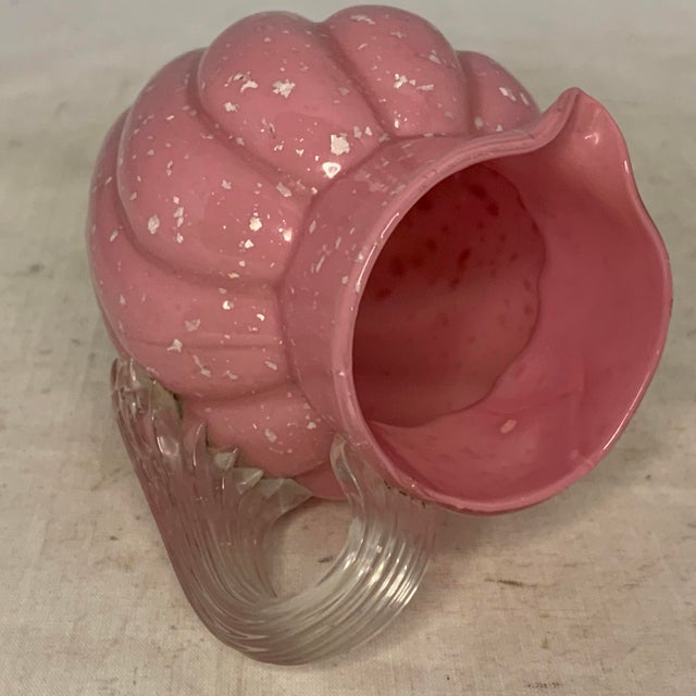 19th Century Vasa Murrhina Pink Spangle Glass Cream Jug For Sale - Image 6 of 9