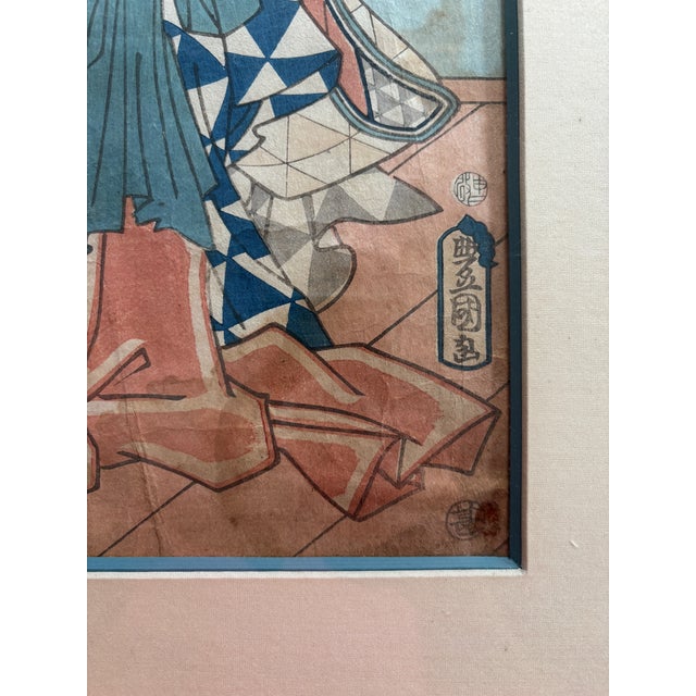 Collection of Framed Antique Japanese Woodblocks Prints - Set of 4 For Sale - Image 13 of 16