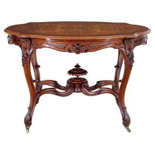 Carved Walnut Occasional Table, 1890s For Sale