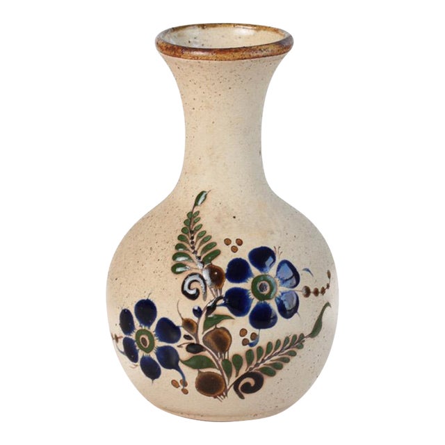 Vintage Mexican Tonala Pottery Vase For Sale