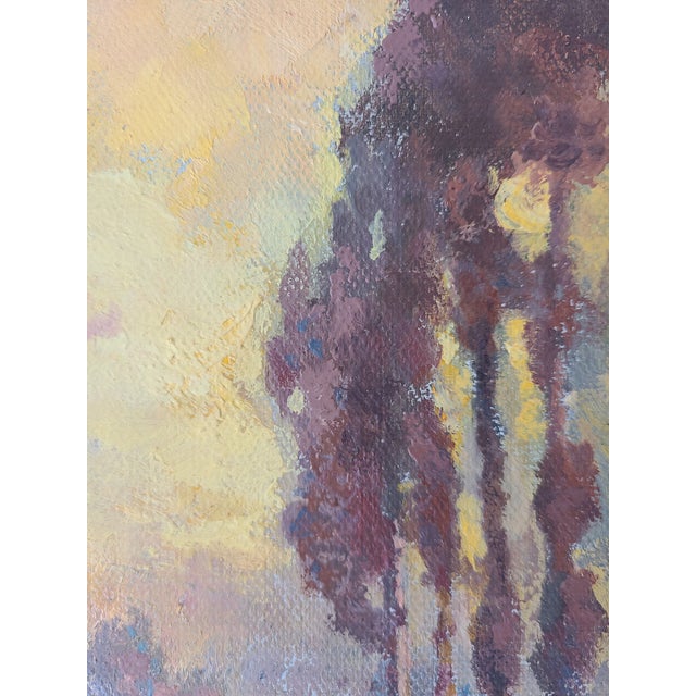 Textile Alice Blair Pollard Antique Oil Painting Early California Pastoral Sunset With Sheep For Sale - Image 7 of 15