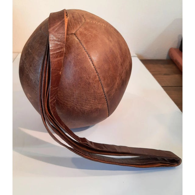 Vintage Leather Sports Boxing Ball Exercise Medicine Equipment For Sale - Image 12 of 12