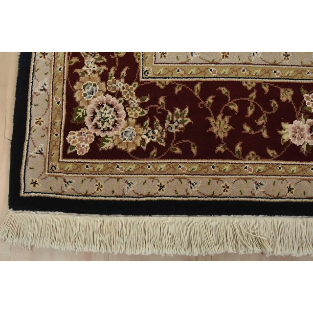 Tabriz Rug 5’9” X 9′ Blue Wool/Silk Traditional Hand-Knotted Oriental Carpet For Sale - Image 12 of 15