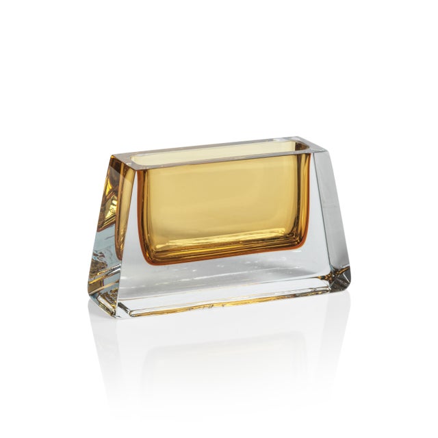 2020s Carrara Polished Amber Glass Vase, 3" For Sale - Image 5 of 5