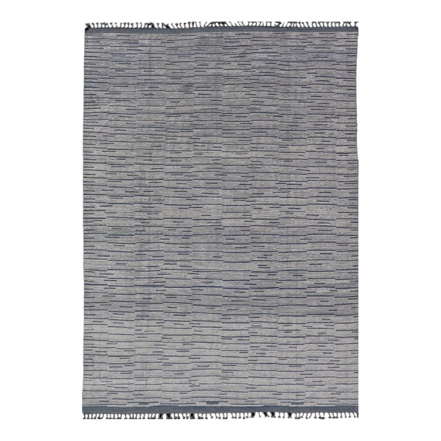Keivan Woven Arts Large Modern Moroccan Rug in Minimalist Design 9'10 X 14'1 For Sale
