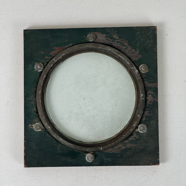 4 available. An authentic salvaged bronze porthole placed in old wood plank which beautifully match each other. This is...