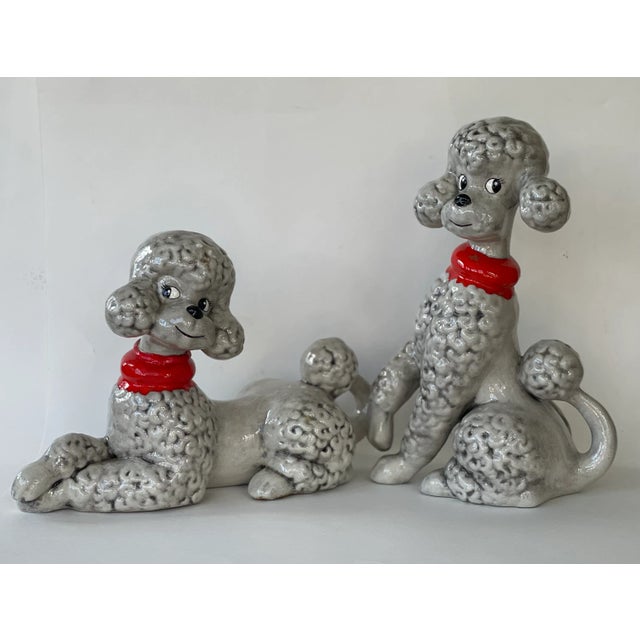Mid Century Ceramic Poodle Figurines, Set of Two For Sale - Image 11 of 11