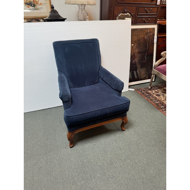 Design Plus Gallery presents a Club Armchair from Drexel Heritage. This upholstered chair has a high back, squared arms, a...