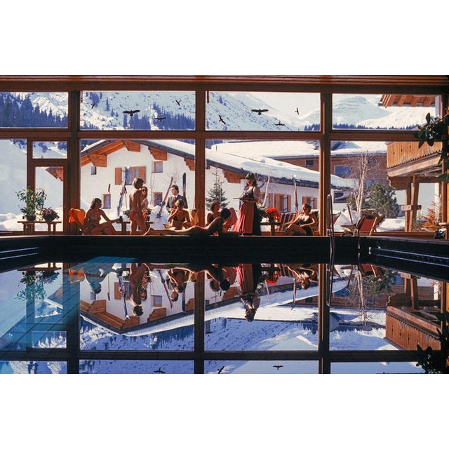 Mid-Century Modern Slim Aarons, Gasthof Post Pool, Estate Stamped C-type Print For Sale - Image 3 of 3