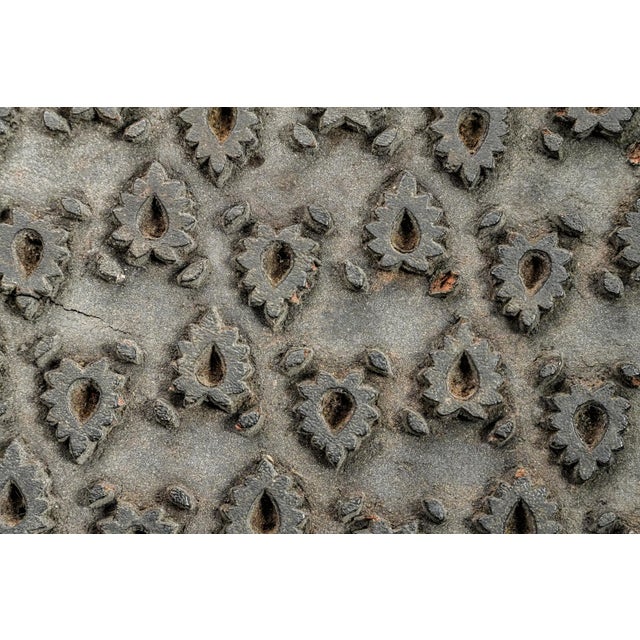 Wood Amazing Antique Handmade Carved Wood Antique Asian Textile Printing Block Fabric Stamper Unique Bohemian Home Decor Object For Sale - Image 7 of 10