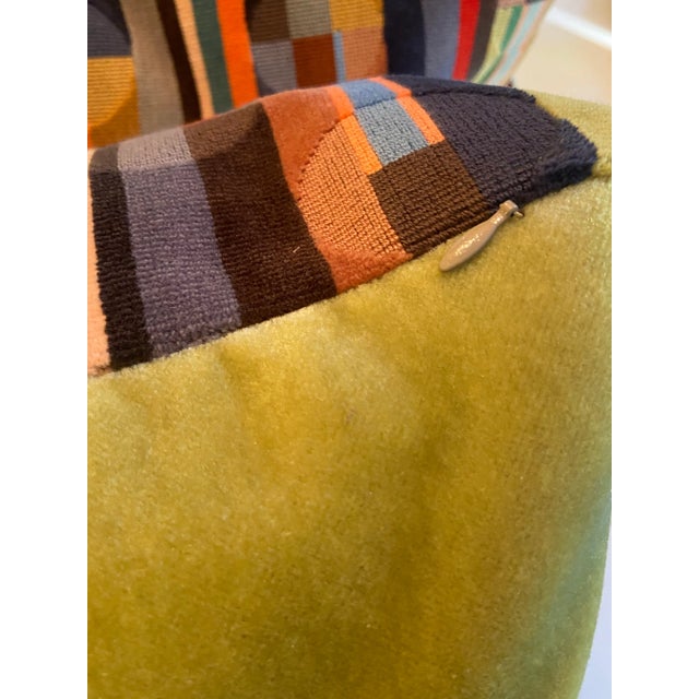 Mid-Century Modern Pair of Custom Wallace & Sewell Pillows in Colorful Geometric Pattern For Sale - Image 3 of 9