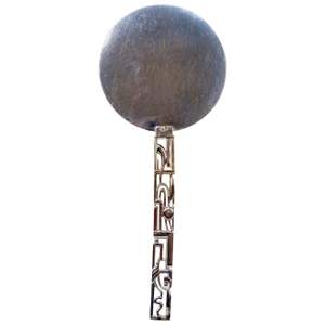 Art Deco Viennese Hand Mirror in Nickel-Plated Brass from Hagenauer, 1930