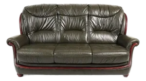 1980s European Mid Century Transitional Modern Leather Sofa
