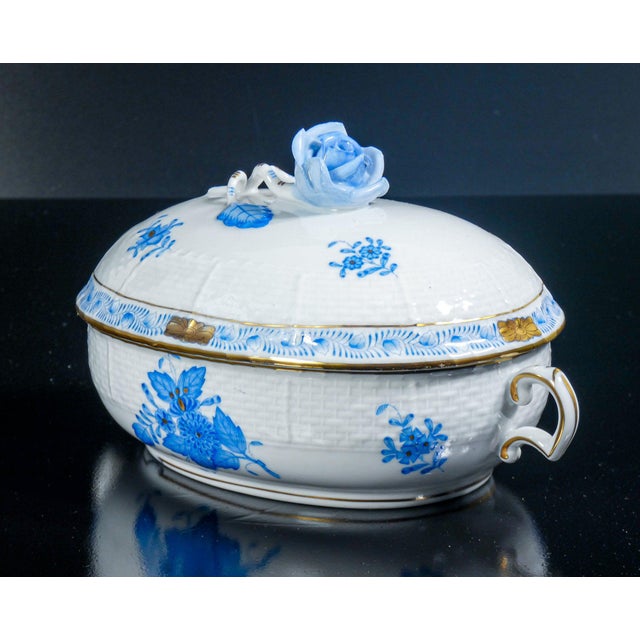 370 Apponyi Blue Porcelain Sauce Pot from Herend For Sale - Image 6 of 18