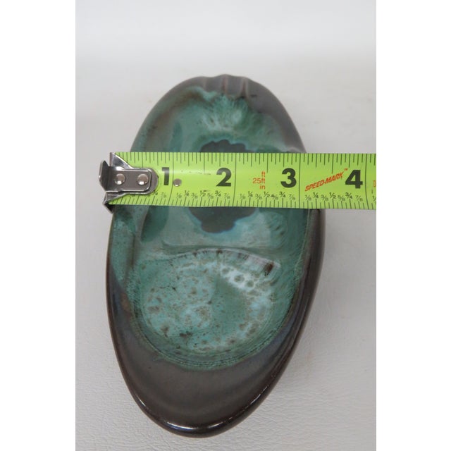 Mid Century Modern Ceramic Green and Brown Ashtray 4601b For Sale - Image 12 of 16