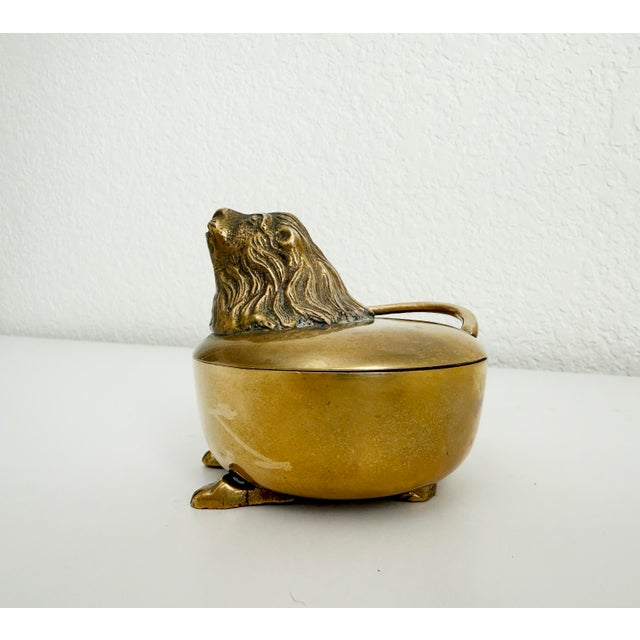 Vintage Brass Lion Box For Sale - Image 4 of 7