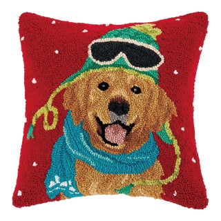 Holiday Lab with Hat Hook Pillow 16" x 16" For Sale
