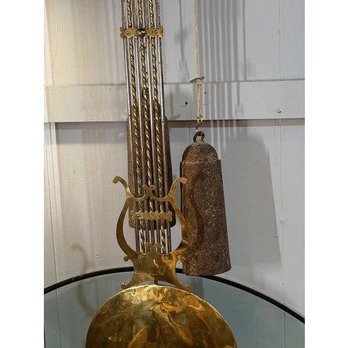 Antique Brass Wall Mount Comtoise Clock Marked Camps a Monein For Sale - Image 9 of 12