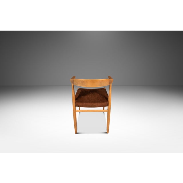 Brown Set of Two (2) Rare Mid-Century Scandinavian Modern "Horn" Accent Armchairs in Beech & Suede Attributed to Folke Ohllson for Dux, Sweden, C. 1950s For Sale - Image 8 of 18