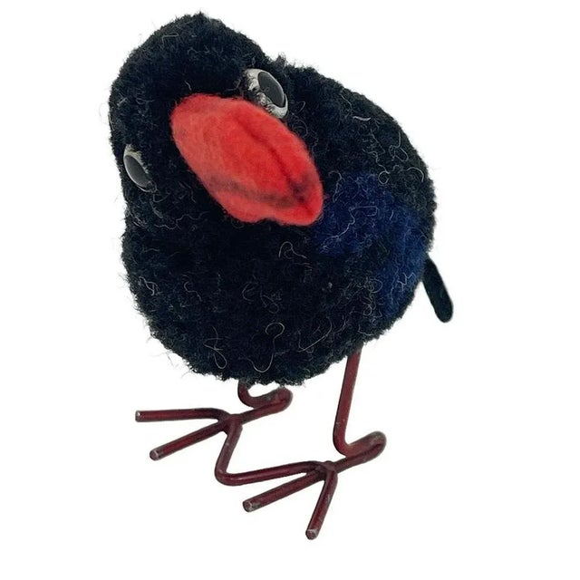 Steiff wool miniature Toy Raven Crow, Germany 1938-43 This Raven Crow bird made of wool and felt fabric with iron feet was...