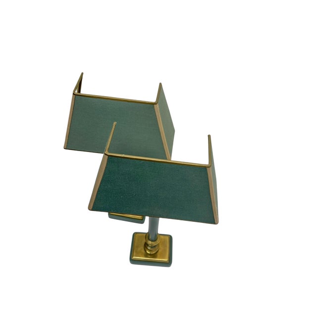 Brass and Green-Painted Metal Table Lamps by Kullmann, 1970, Set of 2 For Sale - Image 11 of 14