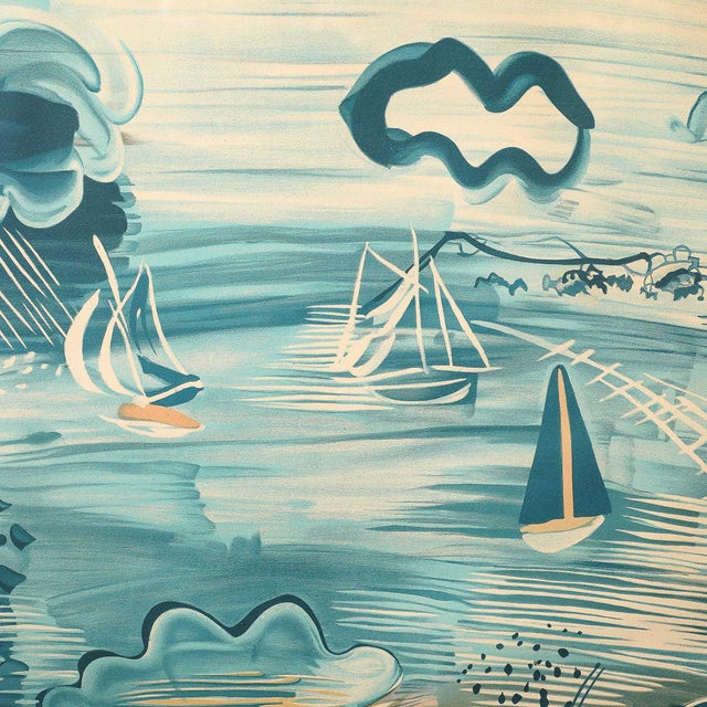 Sky Blue Post Impressionist Lithograh Entitled “le Havre” by Raoul Dufy For Sale - Image 8 of 11
