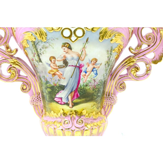 Metal Large & Impressive 19th Century French Sèvres Porcelain Centerpiece Vase For Sale - Image 7 of 10