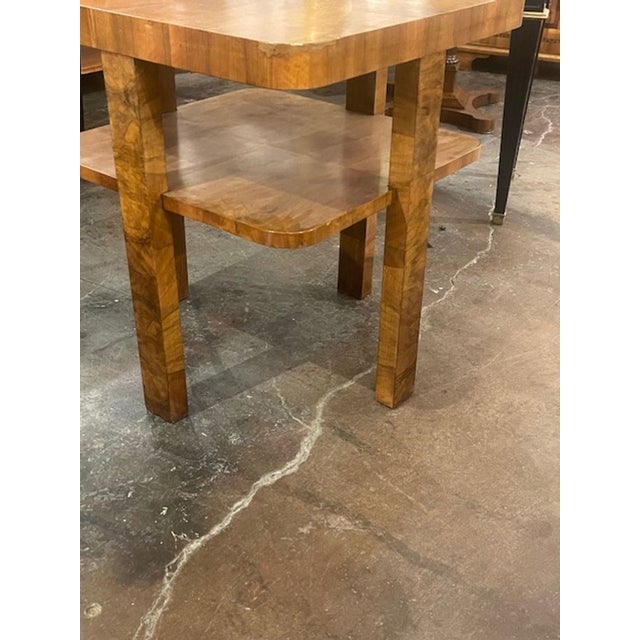 Mid 20th Century Italian Art Deco Style Walnut Side Table For Sale - Image 5 of 6