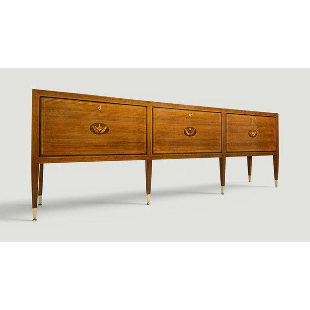 Mid-Century Modern Mid-Century Modern Italian Inlayed Sideboard by Paolo Buffa, 1950s For Sale - Image 3 of 18