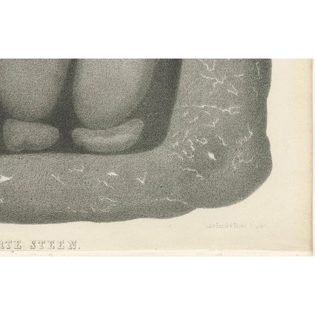 Islamic Relic Print The Black Stone of Mecca, 1863 Dutch Lithograph This fascinating lithograph titled “De Zwarte Steen”...