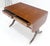 Yew Wood Drop Leaves Two Drawers Low Profile Brass Feet Desk Console Table MINT For Sale - Image 12 of 18