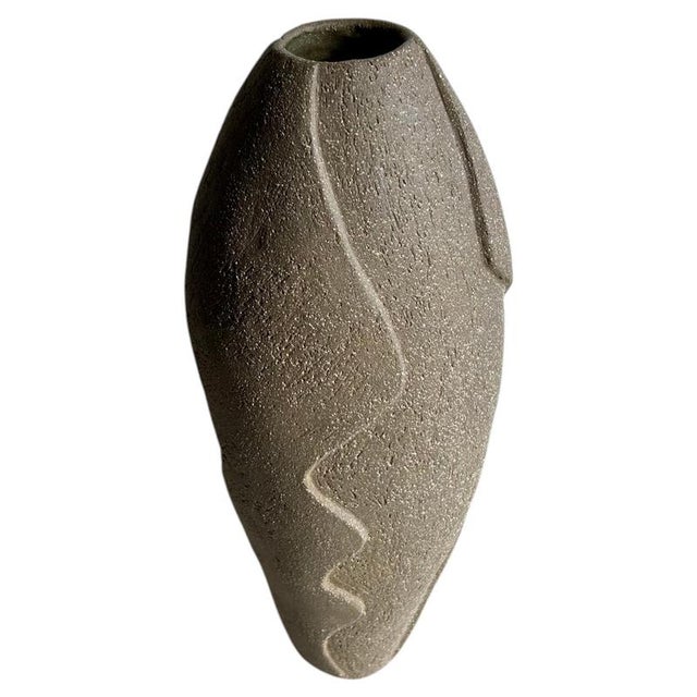 Les Dunes Sculptural Small Vase in Glazed Stoneware by Thalia Dalecky For Sale - Image 11 of 11
