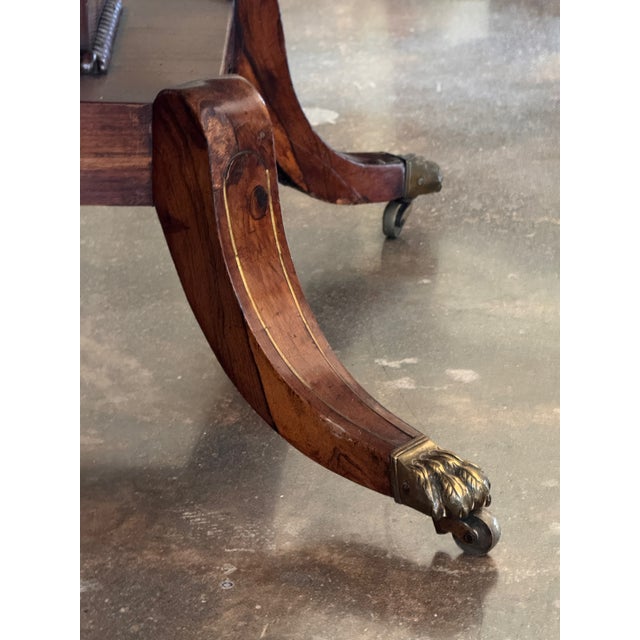 Brown 19th Century Regency Rosewood Center Table With Brass Inlay For Sale - Image 8 of 14