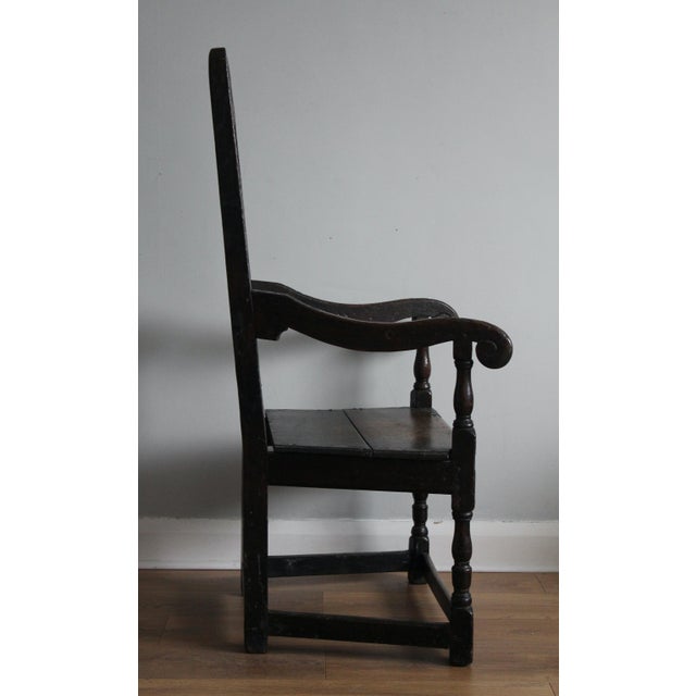 Wood 17th Century Black Wainscot Armchair For Sale - Image 7 of 14