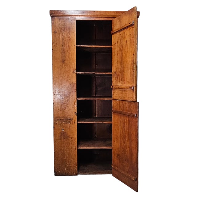 18th Century American Primitive Pine Cupboard With Original Surface For Sale - Image 4 of 17