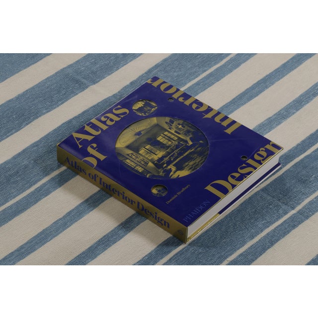 Rug & Kilim’s Indian Dhurrie Rug in Deep Blue and White Stripes For Sale - Image 9 of 9