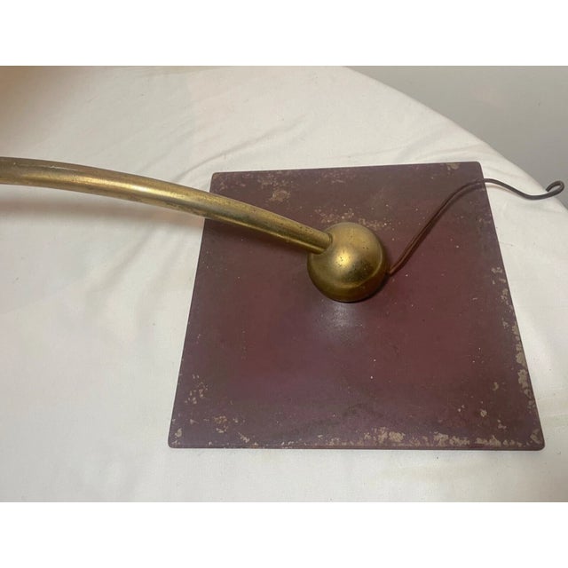 Metal Vintage Mid Century Modern Wheeler Brass Tole Flying Saucer Table Lamp Modernist For Sale - Image 7 of 13