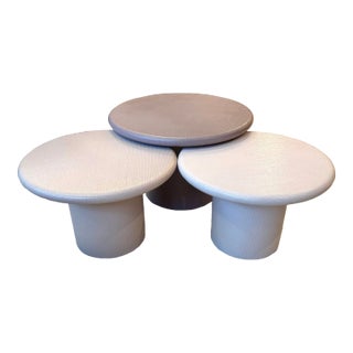 1980s Set of 3 Vintage Nesting Mushroom Tables For Sale