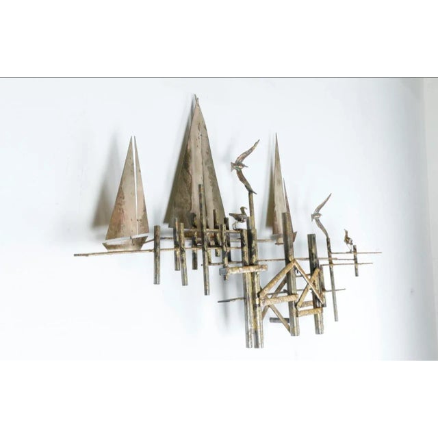 1970s Seagulls Metal C. Jere Wall Sculpture For Sale - Image 5 of 9