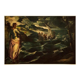 1956 After Tintoretto "Christ at the Sea of Galilee", Vintage Full-Color Print For Sale