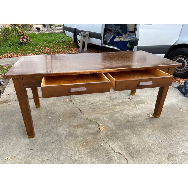 Mid-Century Modern Vintage Mid Century Modern Library Desk Table For Sale - Image 3 of 12