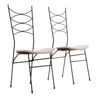 French Velvet Chairs, 1950s, Set of 2 For Sale
