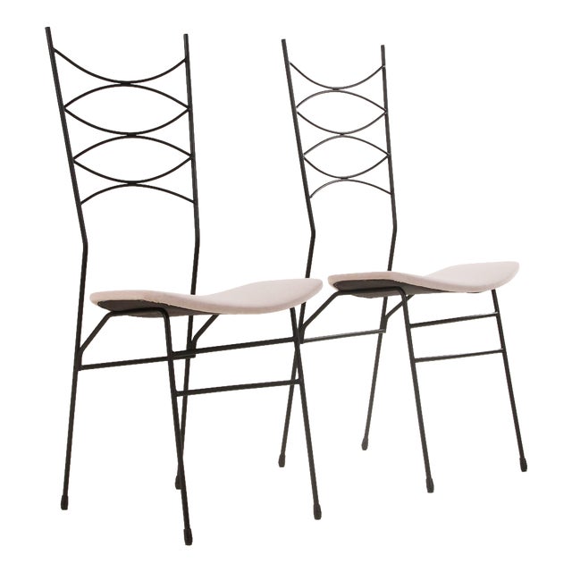French Velvet Chairs, 1950s, Set of 2 For Sale
