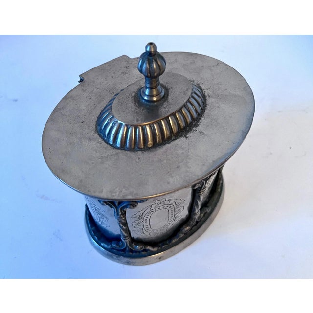 Silver Plate Removable Tea Caddy in Ornate Framework For Sale In Los Angeles - Image 6 of 6