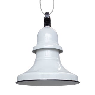 Industrial Enamel Ceiling Lamp in White, 2000s For Sale